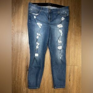 Torrid Distressed Skinny Jeans in Blue